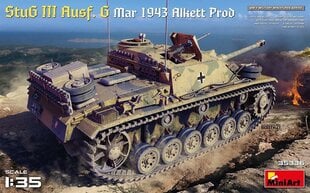 Liimitav mudel MiniArt 35336 StuG III Ausf. G Mar 1943 Alkett Prod 1/35 цена и информация | Склеиваемые модели | kaup24.ee