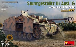 Liimitav mudel MiniArt 35338 Sturmgeschutz III Ausf. G April 1943 Alkett Prod. Interior Kit 1/35 цена и информация | Склеиваемые модели | kaup24.ee