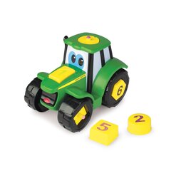 Трактор с фигурами Johnny John Deere, 46654 цена и информация | Drewniana Wieża Piramida Kura Nakładanie Kolorowych Kwadratów LD-15 15276 | kaup24.ee