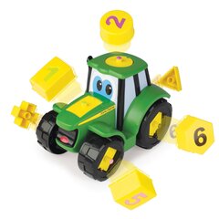 Трактор с фигурами Johnny John Deere, 46654 цена и информация | Drewniana Wieża Piramida Kura Nakładanie Kolorowych Kwadratów LD-15 15276 | kaup24.ee