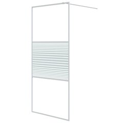 vidaXL dušinurga sein, valge, 90 x 195 cm, läbipaistev ESG-klaas hind ja info | Dušikabiinide uksed ja seinad | kaup24.ee