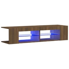 vidaXL telerialus LED-tuledega, pruun tamm, 135 x 39 x 30 cm цена и информация | Тумбы под телевизор | kaup24.ee