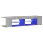vidaXL telerikapp LED-tuledega, hall Sonoma tamm, 135 x 39 x 30 cm цена и информация | TV alused | kaup24.ee