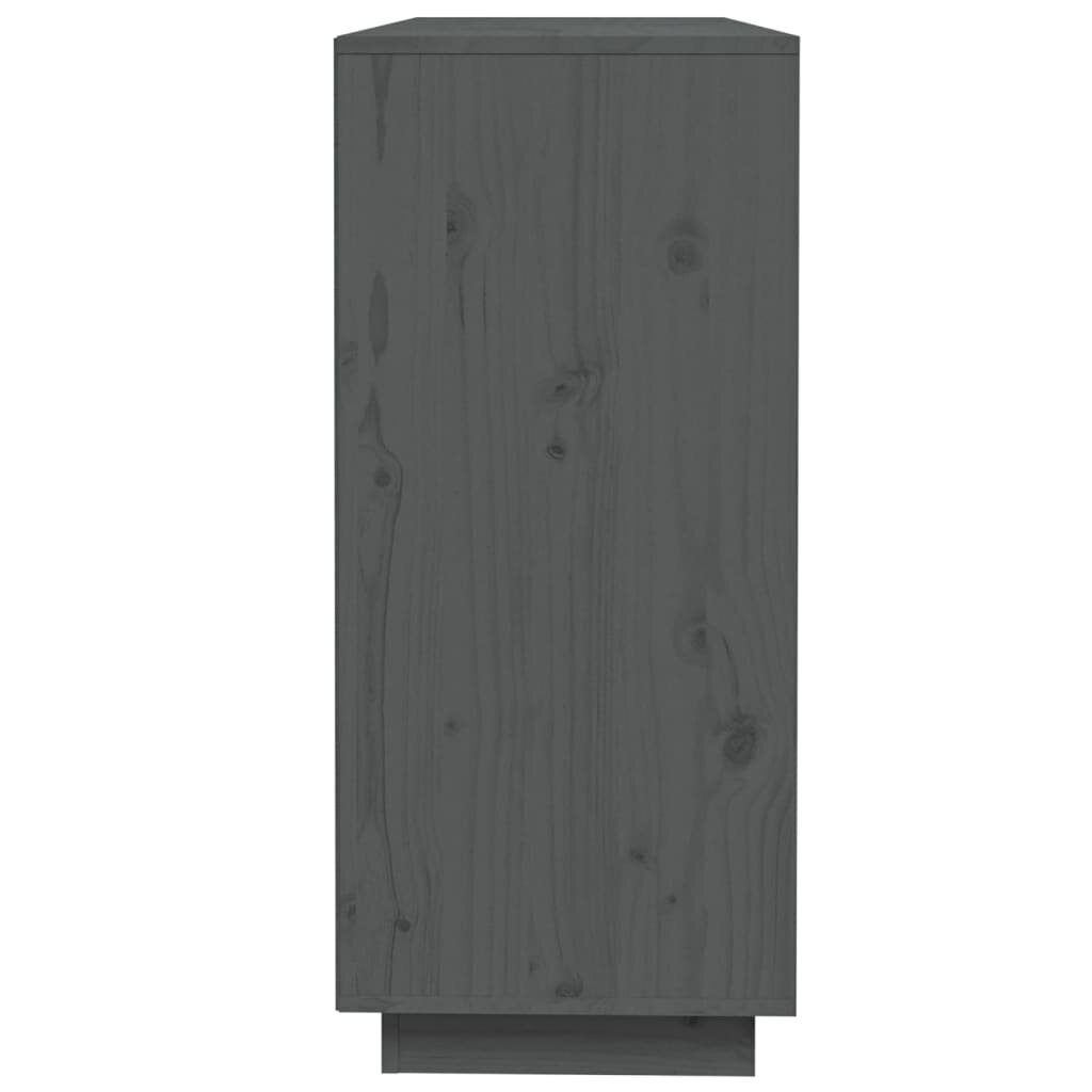 vidaXL puhvetkapp, hall, 110,5 x 35 x 80 cm, toekas männipuit hind ja info | Elutoa väikesed kapid | kaup24.ee