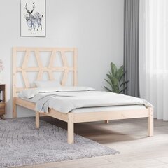 vidaXL voodiraam, täismännipuit, 75 x 190 cm hind ja info | Voodid | kaup24.ee