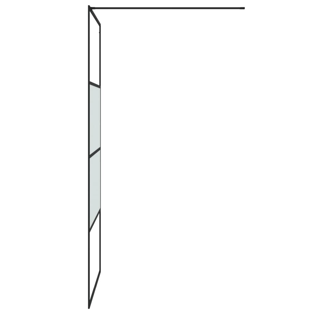 vidaXL dušinurga sein, must, 100 x 195 cm, poolmatt ESG-klaas hind ja info | Dušikabiinide uksed ja seinad | kaup24.ee