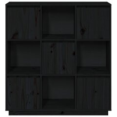 vidaXL kõrge kapp, must, 110,5 x 35 x 117 cm, toekas männipuit hind ja info | Elutoa väikesed kapid | kaup24.ee