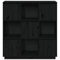 vidaXL kõrge kapp, must, 110,5 x 35 x 117 cm, toekas männipuit цена и информация | Elutoa väikesed kapid | kaup24.ee