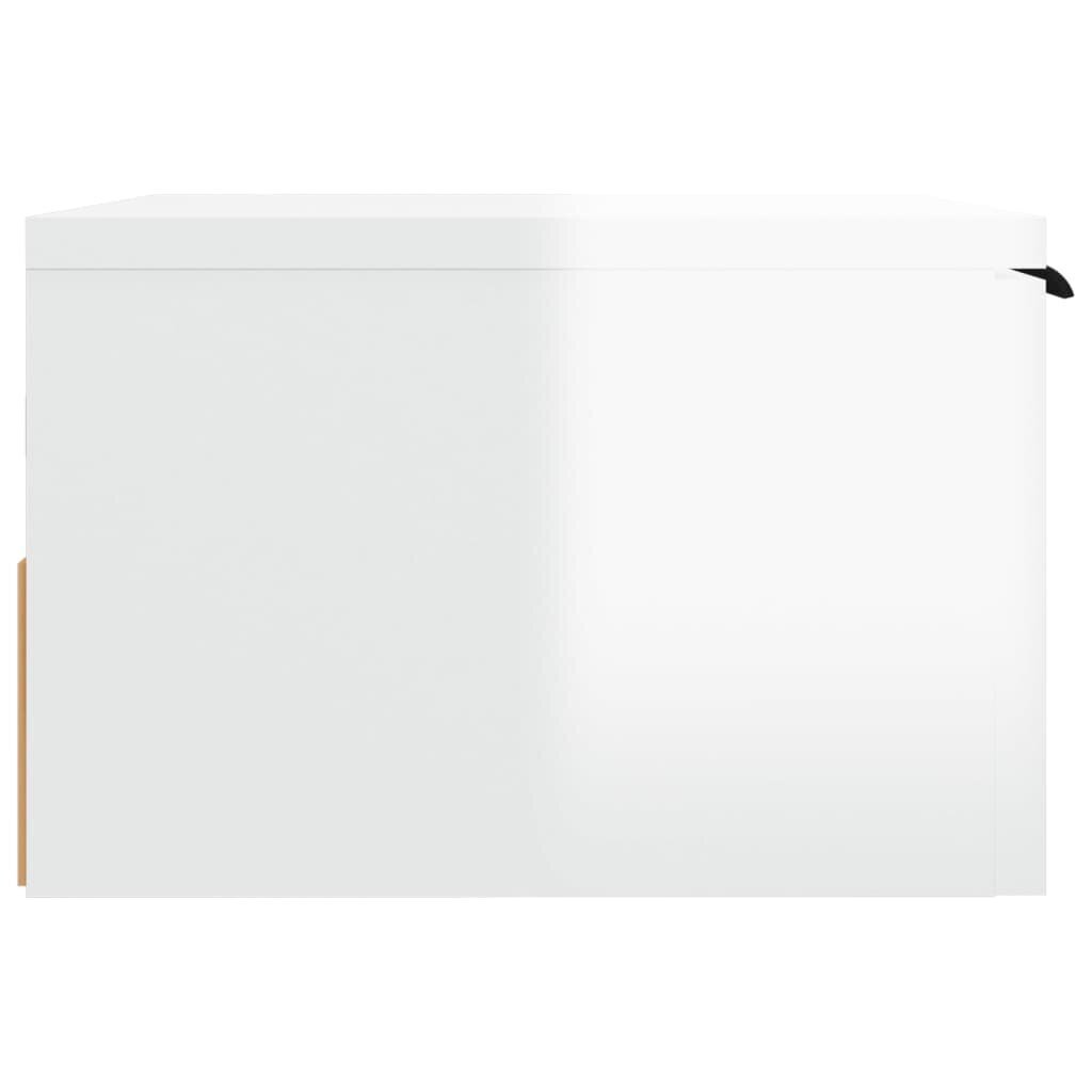 vidaXL seinale kinnitatav öökapp, kõrgläikega valge, 34 x 30 x 20 cm hind ja info | Elutoa väikesed kapid | kaup24.ee