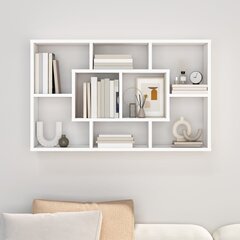 vidaXL seinariiul, kõrgläikega valge, 85x16x52,5 cm, tehispuit цена и информация | Полки | kaup24.ee