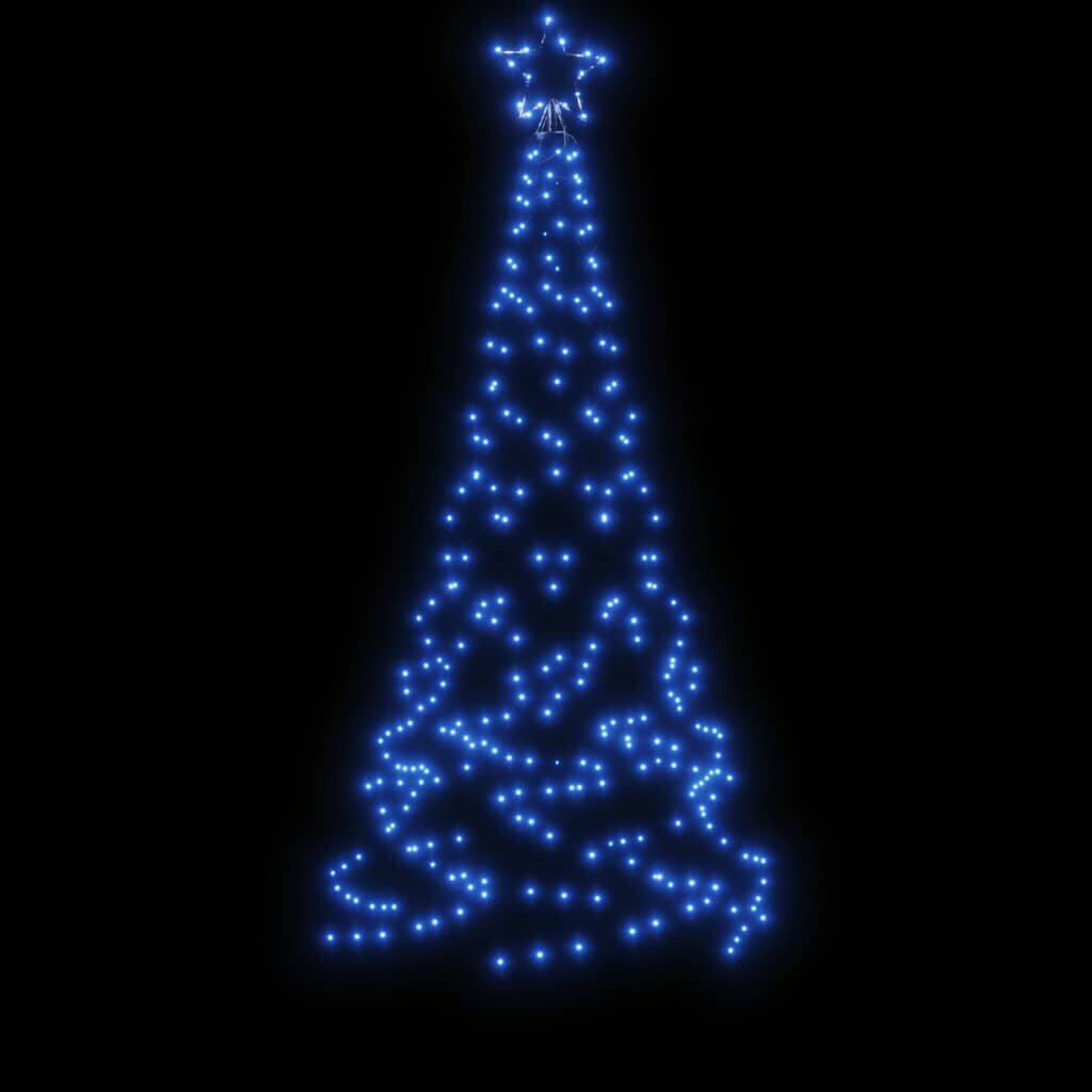vidaXL jõulupuu vaiaga, sinine, 200 LEDi, 180 cm hind ja info | Jõulukaunistused | kaup24.ee