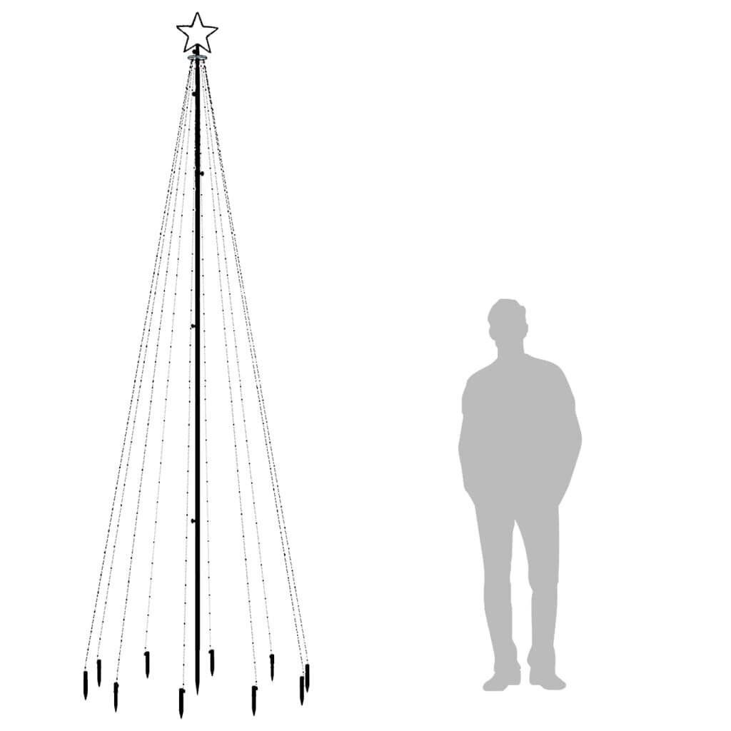 vidaXL jõulupuu vaiaga, sinised 310 LEDi, 300 cm цена и информация | Jõulukaunistused | kaup24.ee