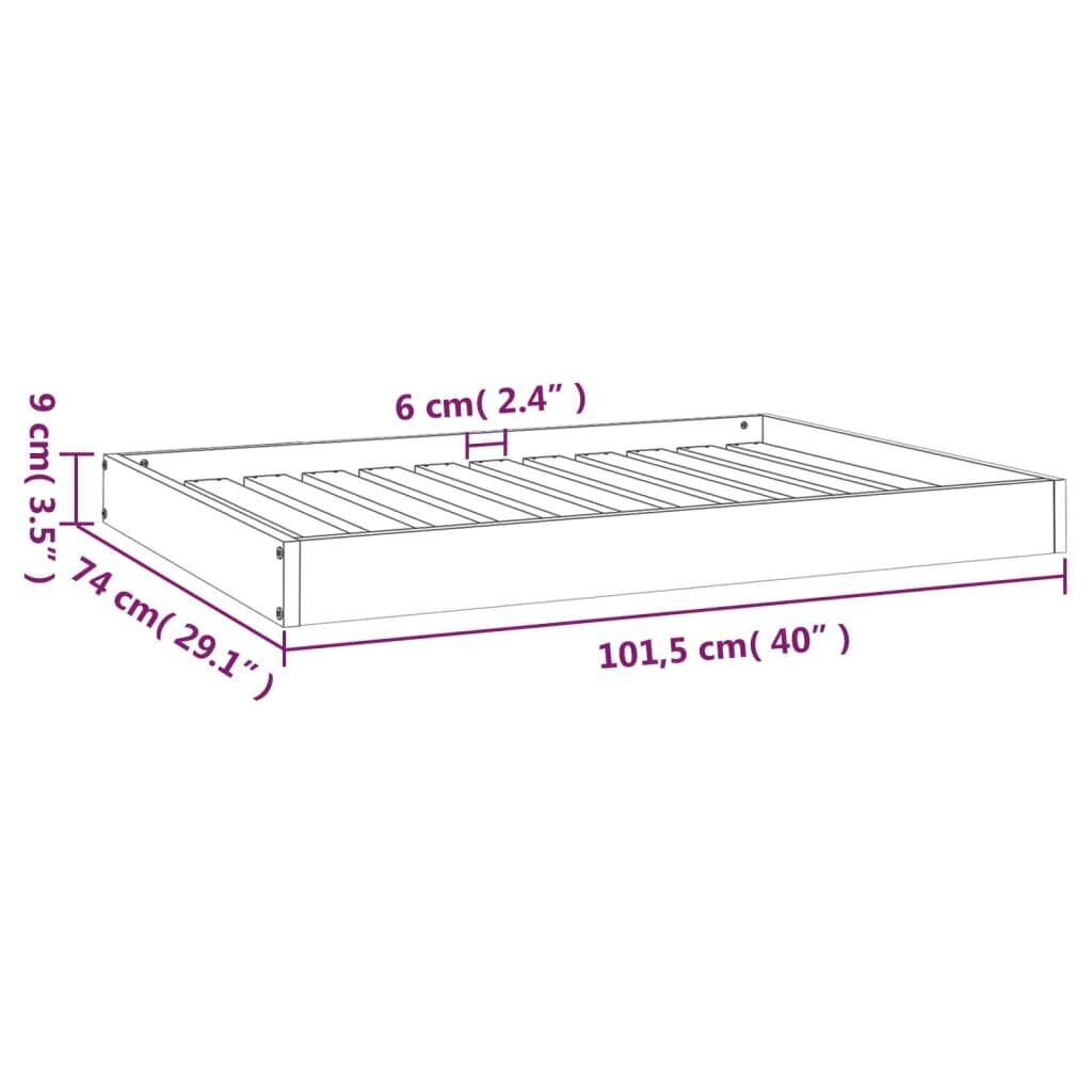 vidaXL koeravoodi, meepruun, 101,5x74x9 cm, männipuit hind ja info | Pesad, kuudid | kaup24.ee