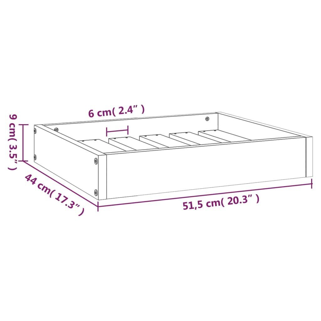 vidaXL koeravoodi, meepruun, 71,5 x 54 x 9 cm, männipuit цена и информация | Pesad, kuudid | kaup24.ee