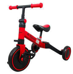 Балансировочный велосипед-трехколесный велосипед P8, 4in1, красный цена и информация | Трехколесные велосипеды | kaup24.ee