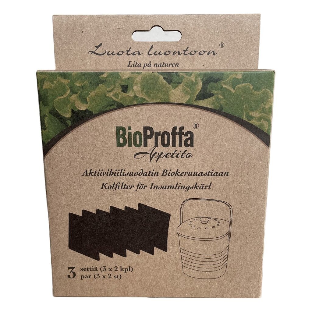 Biojäätmete kogumiskonteiner BioProffa Apetito Bamboo 3.8L Aktiivsöefilter: 3 komplekti (1 komplektis: 2 filtrit) hind ja info | Kompostrid, prügikonteinerid | kaup24.ee