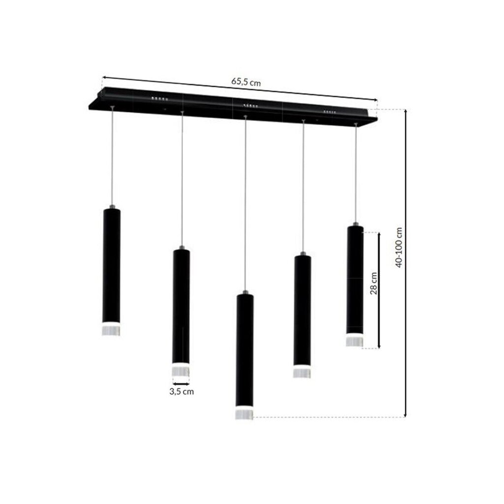 Rippvalgusti Milagro CARBON 5X5W LED hind ja info | Rippvalgustid | kaup24.ee