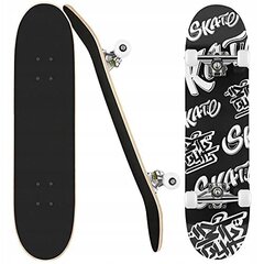 Классический скейтборд 79 см, ABEC-9, черный/белый цвет цена и информация | Скейтборды | kaup24.ee