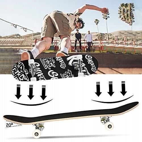 Klassikaline rula 79 cm, ABEC-9, must/valge hind ja info | Rulad | kaup24.ee