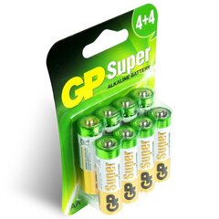 Patareid GP Super Alkaline, AA (LR6), 8tk. цена и информация | Батарейки | kaup24.ee