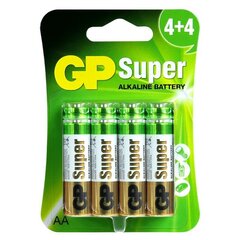 Patareid GP Super Alkaline, AA (LR6), 8tk. цена и информация | Батарейки | kaup24.ee