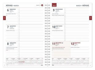 Kalendermärkmik A5 SPIREX WEEK PVC burgundia värvi цена и информация | Календари, ежедневники | kaup24.ee