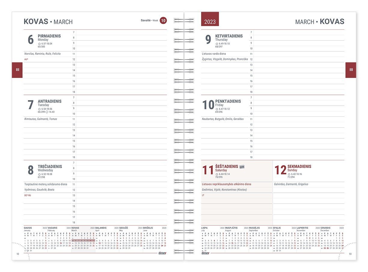 Kalendermärkmik A5 SPIREX WEEK FLEX tumesinine цена и информация | Kalendrid, märkmikud | kaup24.ee