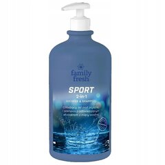 Dušigeel Family Fresh Sport 2in1 Shower Gel, 1000ml hind ja info | Dušigeelid, õlid | kaup24.ee