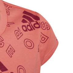 Футболка детская Adidas G Logo T Ess HF1831/164, розовая цена и информация | Рубашки для девочек | kaup24.ee