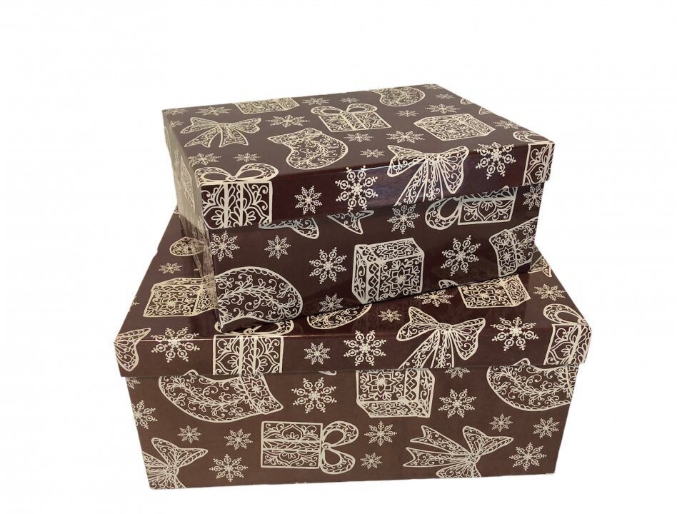 Kinkekarp 29 х 22 х 12.5 cm, Nr7, värv: tumebordoo (115303) 7050 hind ja info | Jõulukaunistused | kaup24.ee