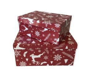 Коробка для подарков 33 х 26 х 14.5 см, Nr9, цвет: тёмно-красный (115402) 7203 цена и информация | Рождественские украшения | kaup24.ee