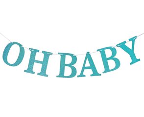 Гирлянда из бумаги «Oh Baby», светло-голубой, 300 x 16 см, QT-GOBN цена и информация | Праздничные декорации | kaup24.ee