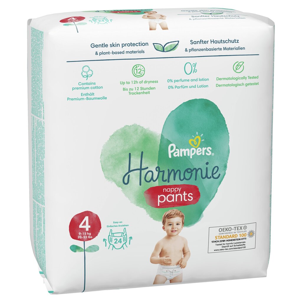 Pampers Harmonie Pants Püksmähkmed, Suurus 4, 96 Mähet, 9-15kg цена и информация | Mähkmed | kaup24.ee