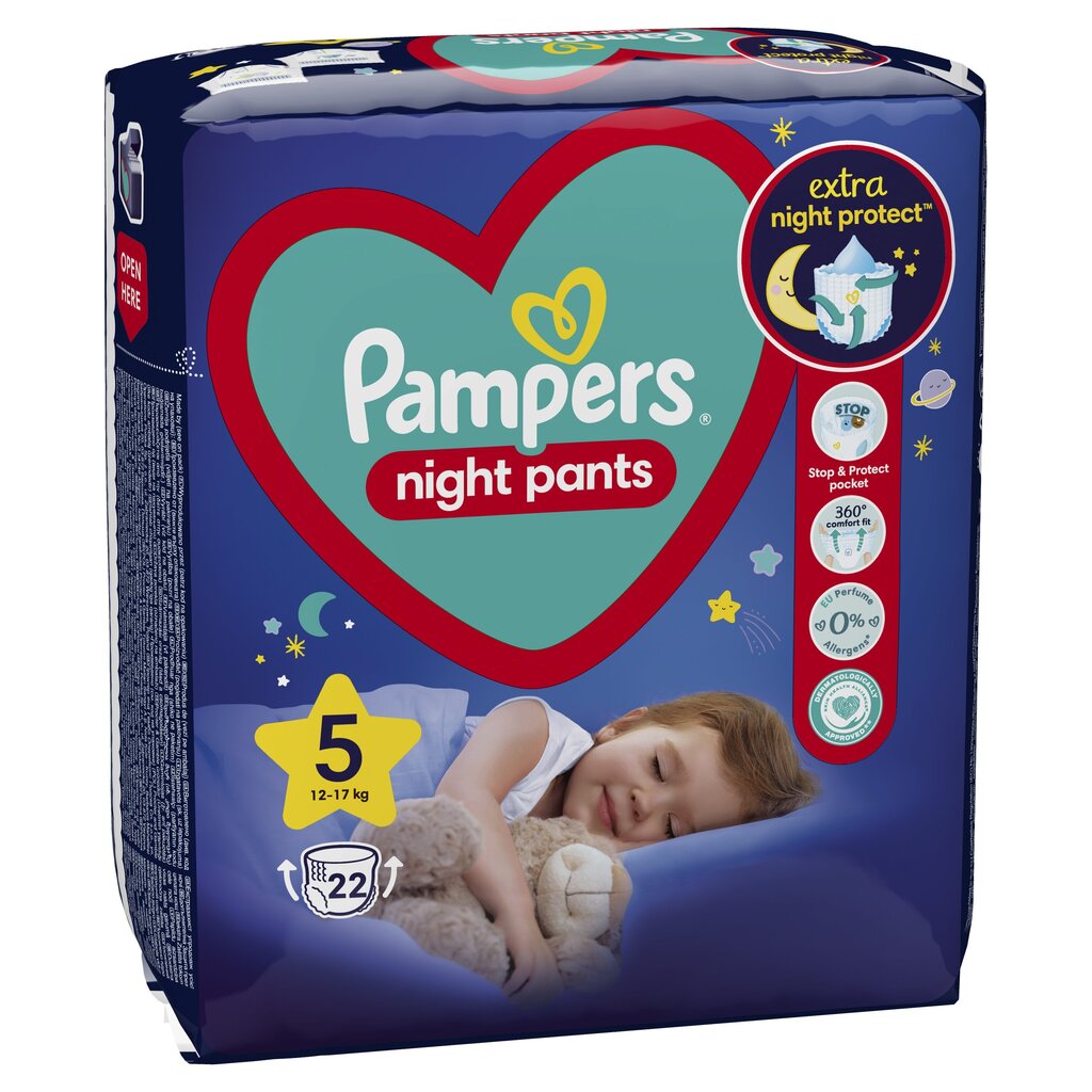Püksmähkmed Pampers Night Pants Monthly Pack, suurus 5, 12-17 kg, 88 tk hind ja info | Mähkmed | kaup24.ee