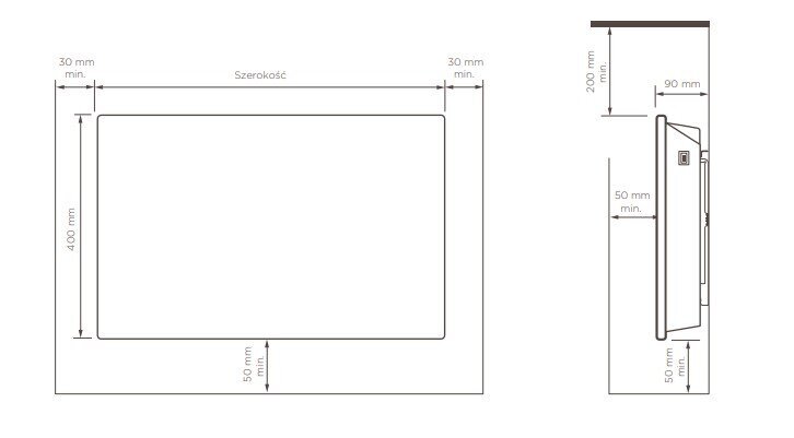 Elektrikonvektor 112x40x9cm seinakeris elektroonilise juhtimisega 2000W Dimplex DTD4T 20, valge hind ja info | Küttekehad | kaup24.ee