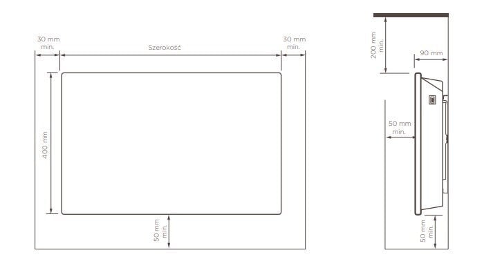 Elektrikonvektor 96x40x9cm seinakeris elektroonilise juhtimisega 1200W Dimplex DTD4T 12, valge цена и информация | Küttekehad | kaup24.ee