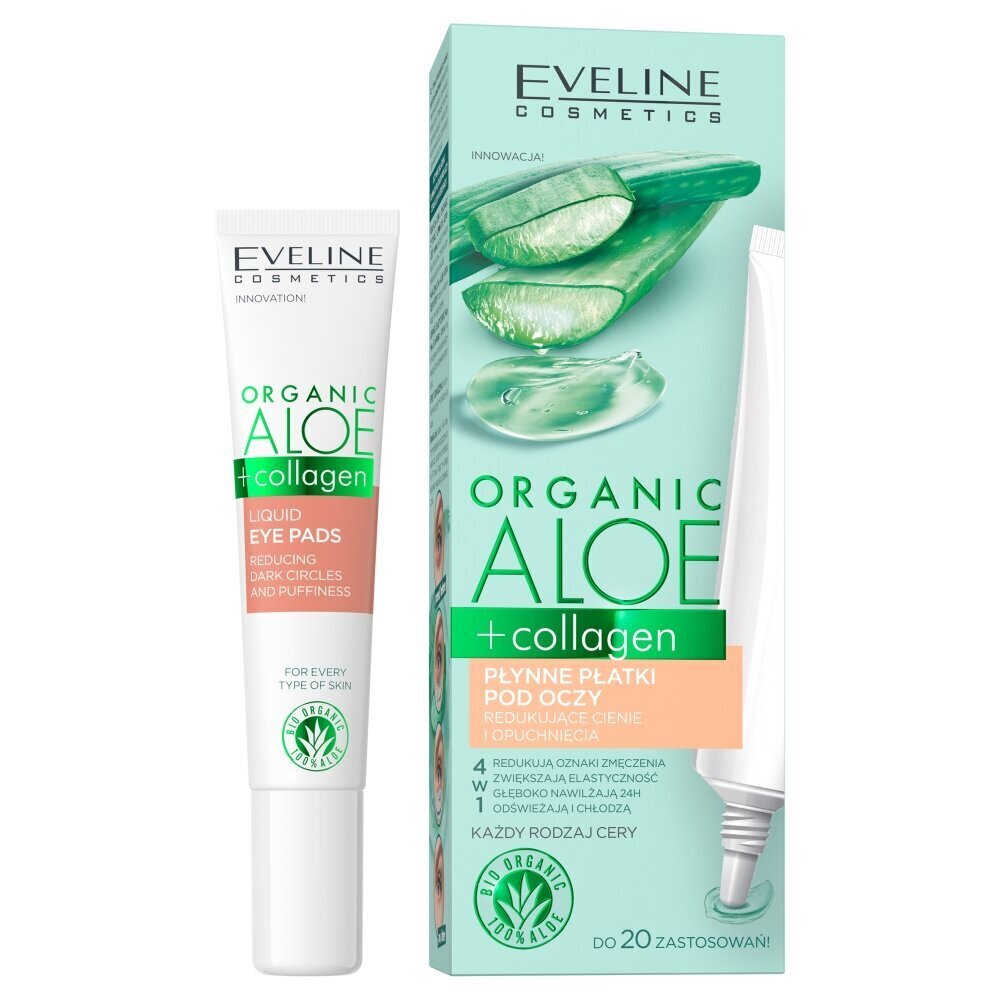Silmageel Eveline Organic Aloe+Collagen, 20ml цена и информация | Silmakreemid, seerumid | kaup24.ee