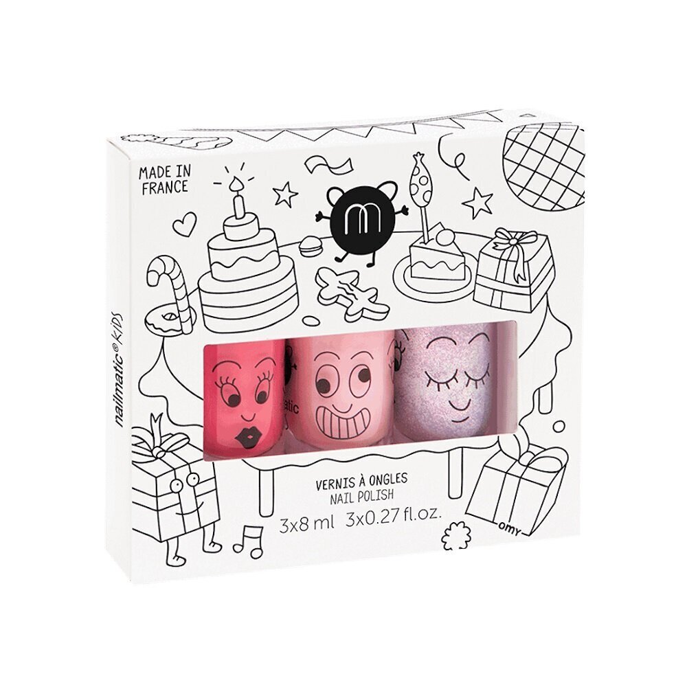 Küünelakkide komplekt lastele Nilmatic set Kids Party B: Cookie, 8ml + Bella, 8ml + Elliot, 8ml hind ja info | Laste ja ema kosmeetika | kaup24.ee