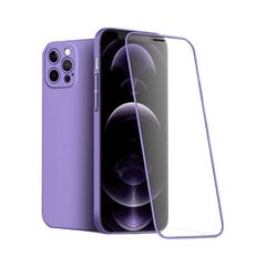 Защитный чехол с передним стеклом (9H) для iPhone 12 Pro (6,1″), фиолетовый цена и информация | Чехлы для телефонов | kaup24.ee