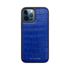 ZILLIONAIRE iPhone 12 Pro Max (6,7″) Croco Matte Nahast Ümbris – Sinine цена и информация | Чехлы для телефонов | kaup24.ee