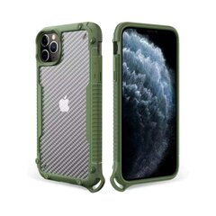 iPhone 12 Pro Max (6,7″) Carbon Shockproof ümbris randmerihmaga – Khaki цена и информация | Чехлы для телефонов | kaup24.ee