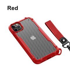 iPhone 12 Pro Max (6,7″) Carbon Shockproof ümbris randmerihmaga – Punane hind ja info | Telefoni kaaned, ümbrised | kaup24.ee