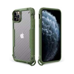 iPhone 12/12 Pro (6,1″) Carbon Shockproof ümbris randmerihmaga – Khaki hind ja info | Telefoni kaaned, ümbrised | kaup24.ee