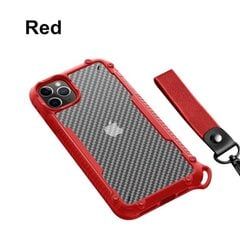 iPhone 12/12 Pro (6,1″) Carbon Shockproof ümbris randmerihmaga – Punane hind ja info | Telefoni kaaned, ümbrised | kaup24.ee