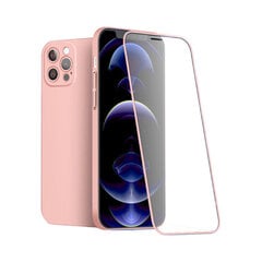Защитный чехол с передним стеклом (9H) для iPhone 12 Pro (6,1″), розовый цена и информация | Чехлы для телефонов | kaup24.ee