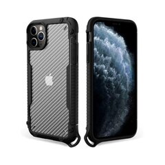 iPhone 12/12 Pro (6,1″) Carbon Shockproof ümbris randmerihmaga – Must hind ja info | Telefoni kaaned, ümbrised | kaup24.ee