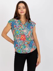 красочная блузка с v-образным вырезом rue paris цена и информация | Женские блузки, рубашки | kaup24.ee