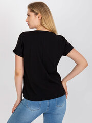 черная футболка больших размеров с золотым принтом цена и информация | Женские футболки | kaup24.ee