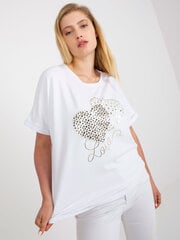 Naiste valge plusssuuruses T-särk hind ja info | Naiste pluusid, särgid | kaup24.ee