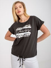футболка больших размеров из хлопка цвета хаки с принтом цена и информация | Женские блузки, рубашки | kaup24.ee